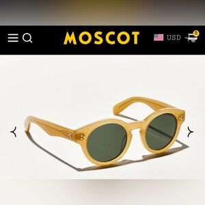 Brand New never worn Moscot Grunya Sun style sun glasses color goldenrod